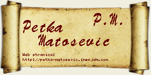 Petka Matošević vizit kartica